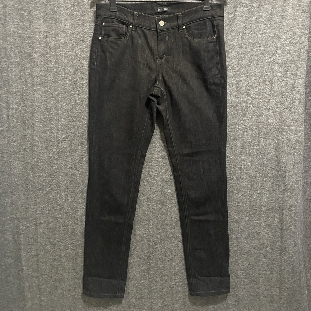 NEW White House Black Market Jeans Womens 6R Black Slim Mid Rise Stretch‎ Denim